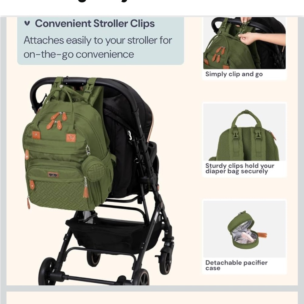 BabbleRoo Extra Large Diaper Bag Backpack - Picture 5 of 5